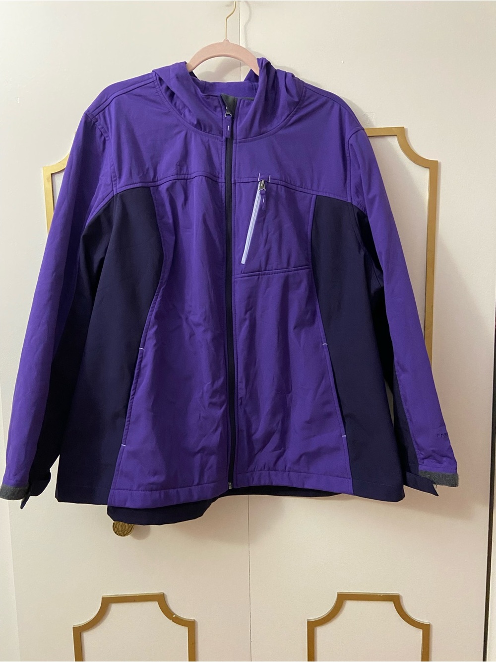 Free Texh women’s Purple Hooded windbreaker Jacket size 3X